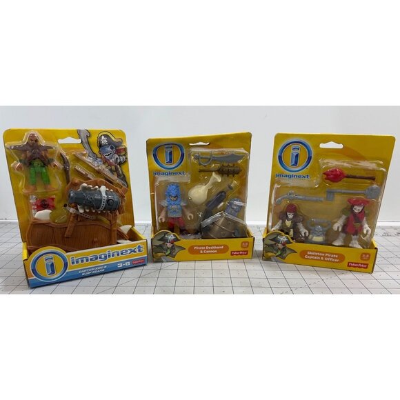 imaginext PIRATE Sets Captain Kid Deckhand Skeleton Cannon New in Box 3 Sets - Picture 1 of 13